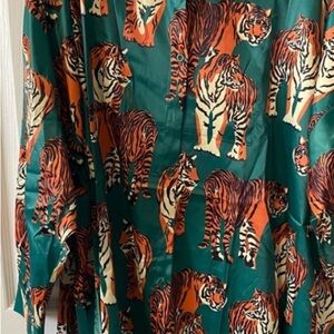 Tiger Print Green Playsuit